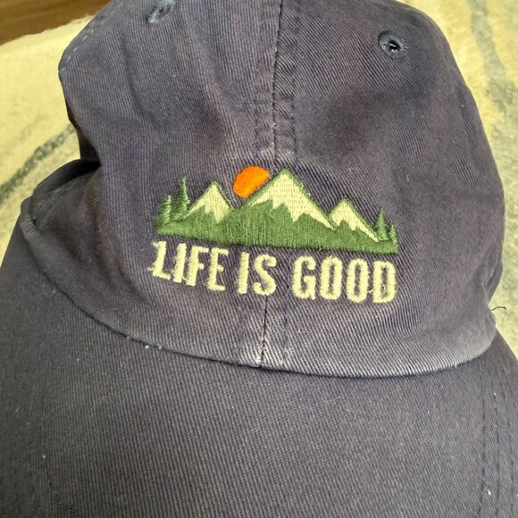 Life Is Good Mountains Adult Baseball Cap Adjustable Hat Embroidered 100 Cotton - Picture 2 of 7